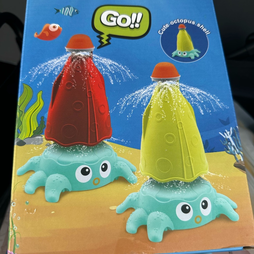 Octopus Water Sprinkler Toy - Red & Yellow
